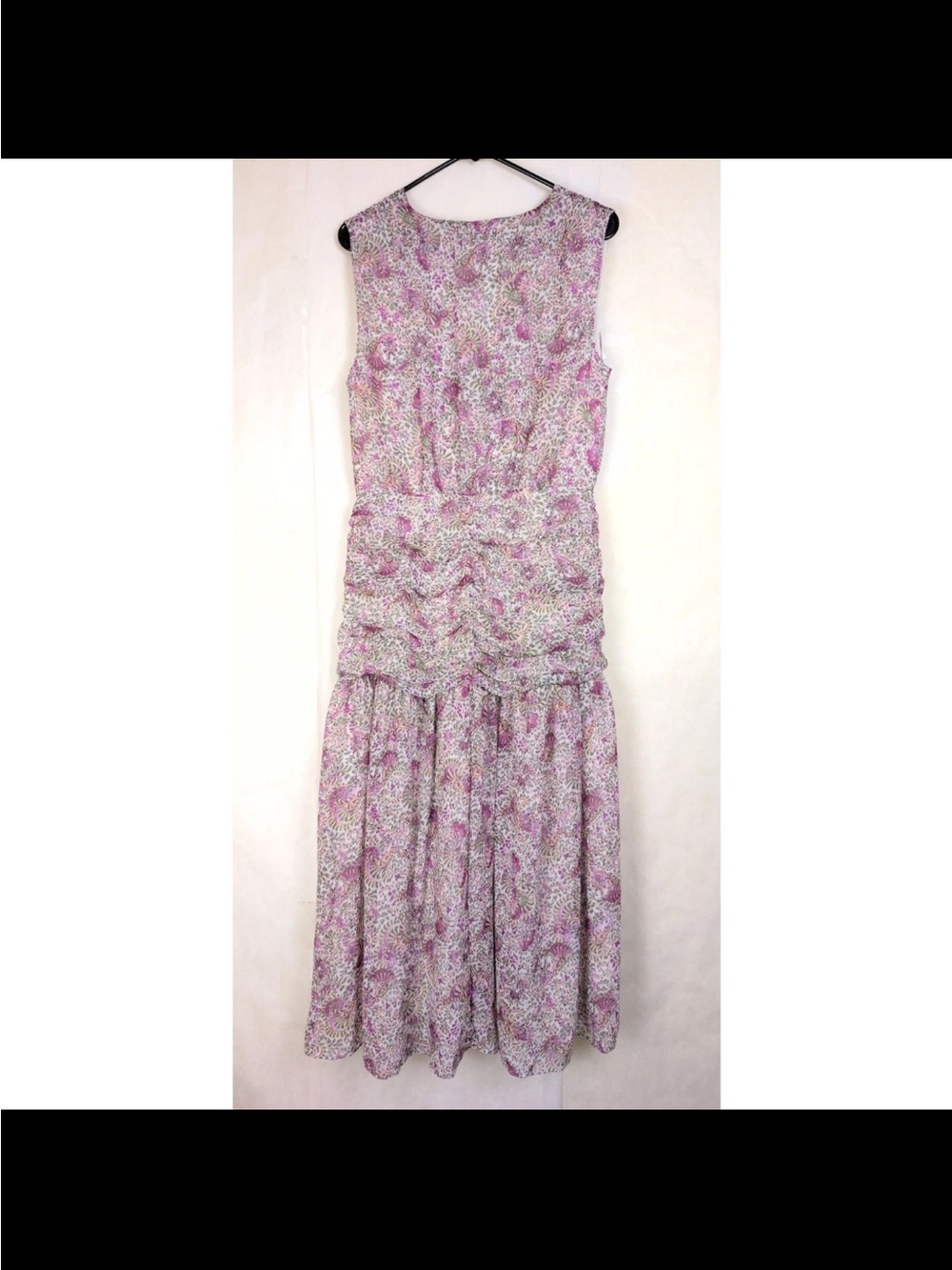 Ann Taylor Purple on white Floral Sleeveless Midi Wrap Illusion Dress NWT - Picture 3 of 4